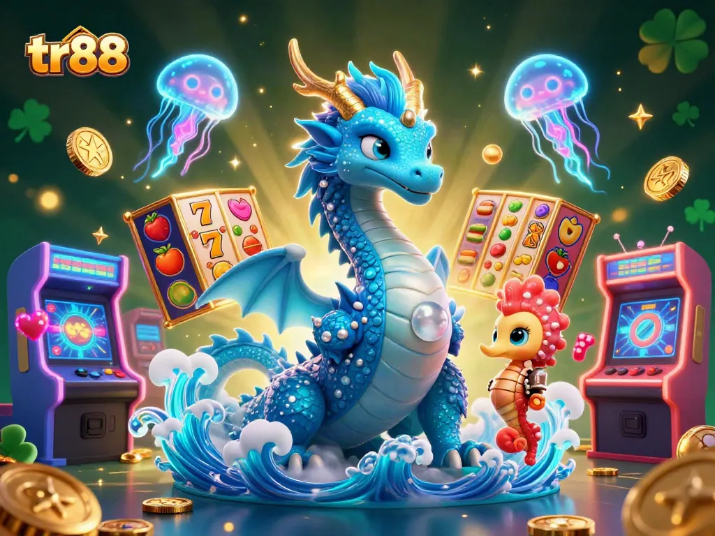 Experience thrilling gameplay with tr88 and vibrant slots in this dynamic casino illustration.