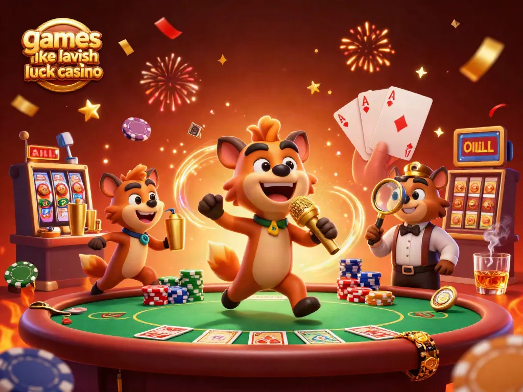 Play exciting slots and win at games like Lavish Luck Casino in this vibrant 3D casino illustration.