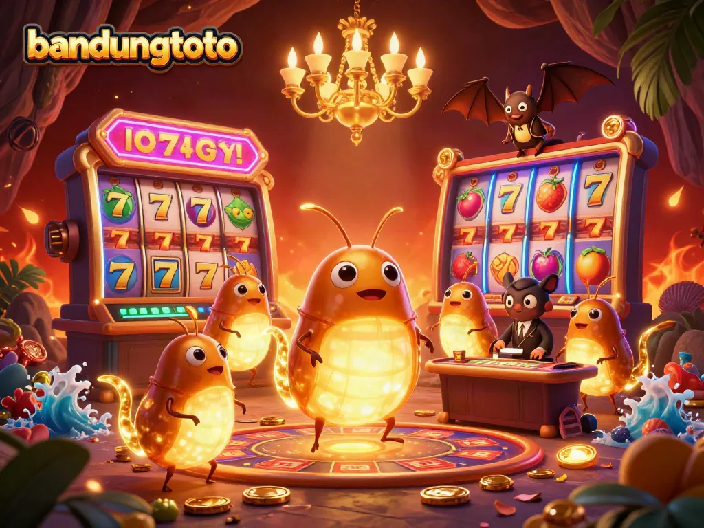 Experience exciting gameplay with bandungtoto in this vibrant animated casino scene.