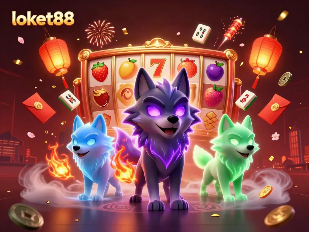 Engage with loket88's thrilling slot adventure featuring vibrant characters and rich casino elements.