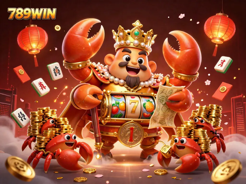 Experience the thrill with 789WIN's vibrant casino adventure featuring a golden crab emperor.
