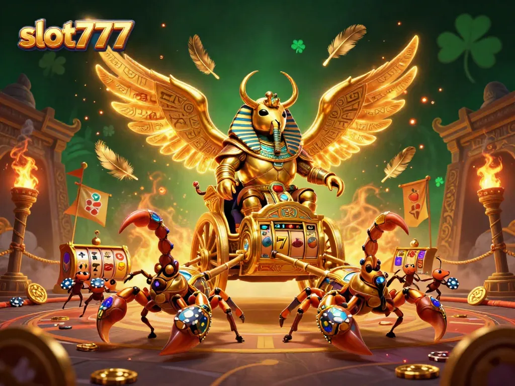 Engage with slot777 through an exhilarating 3D illustration of dynamic casino elements.
