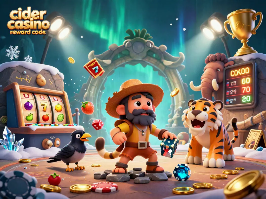 Maximize your winnings with the cider casino reward code in this colorful gaming illustration.