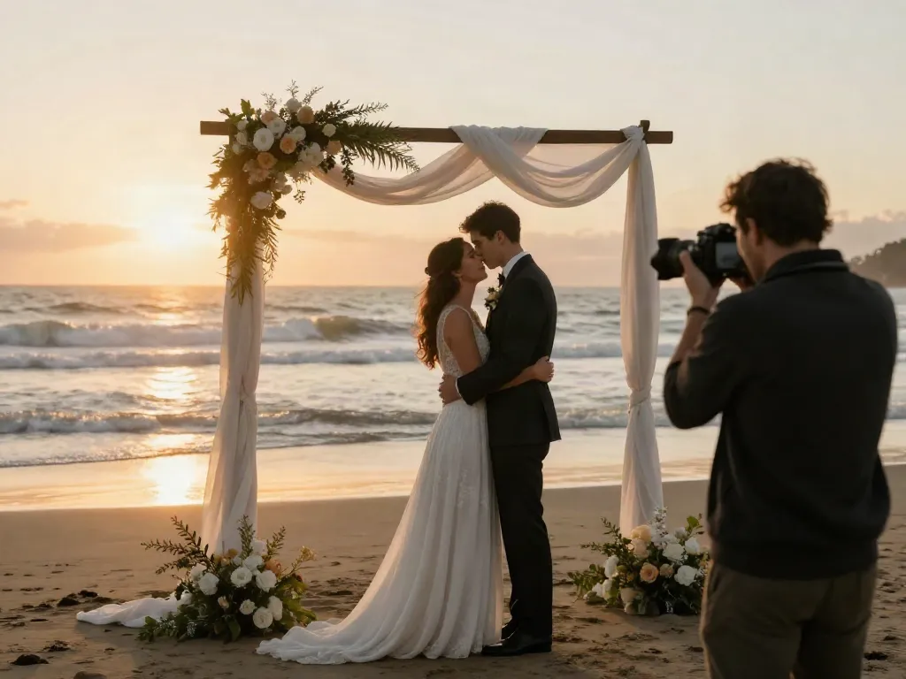 Documentary wedding photographer in Dunedin capturing intimate moment of couple on beach