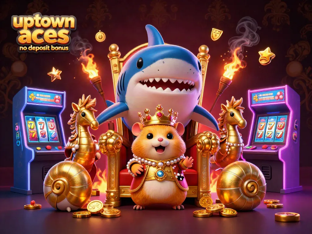 Experience the excitement of the uptown aces no deposit bonus with a vibrant casino-themed illustration.