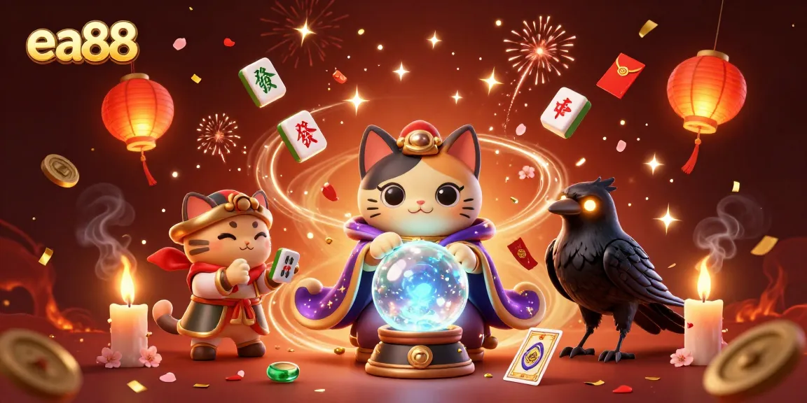 Experience enchanting gaming at ea88 with mystic fortune tellers and vibrant casino elements.
