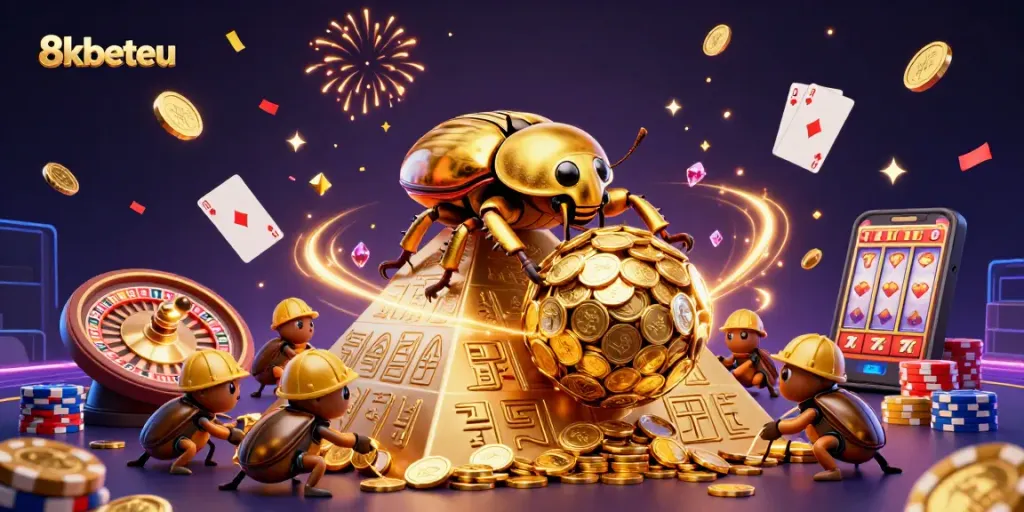 Engage with 8xbeteu through exhilarating action in a 3D casino adventure packed with golden coins and vibrant gameplay.