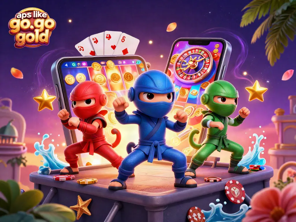 Experience apps like go go gold with thrilling slot visuals, vibrant chameleons, and casino elements.