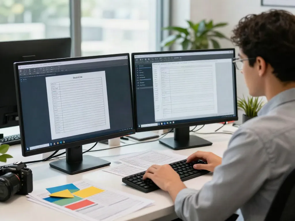 tax software for multiple locations setup, tax preparer at dual monitors with client data