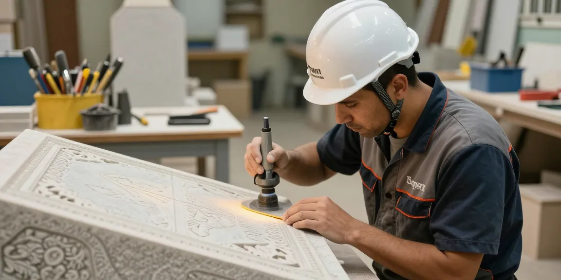 Sandblast stencils used by a trusted local contractor in a community stone engraving shop.