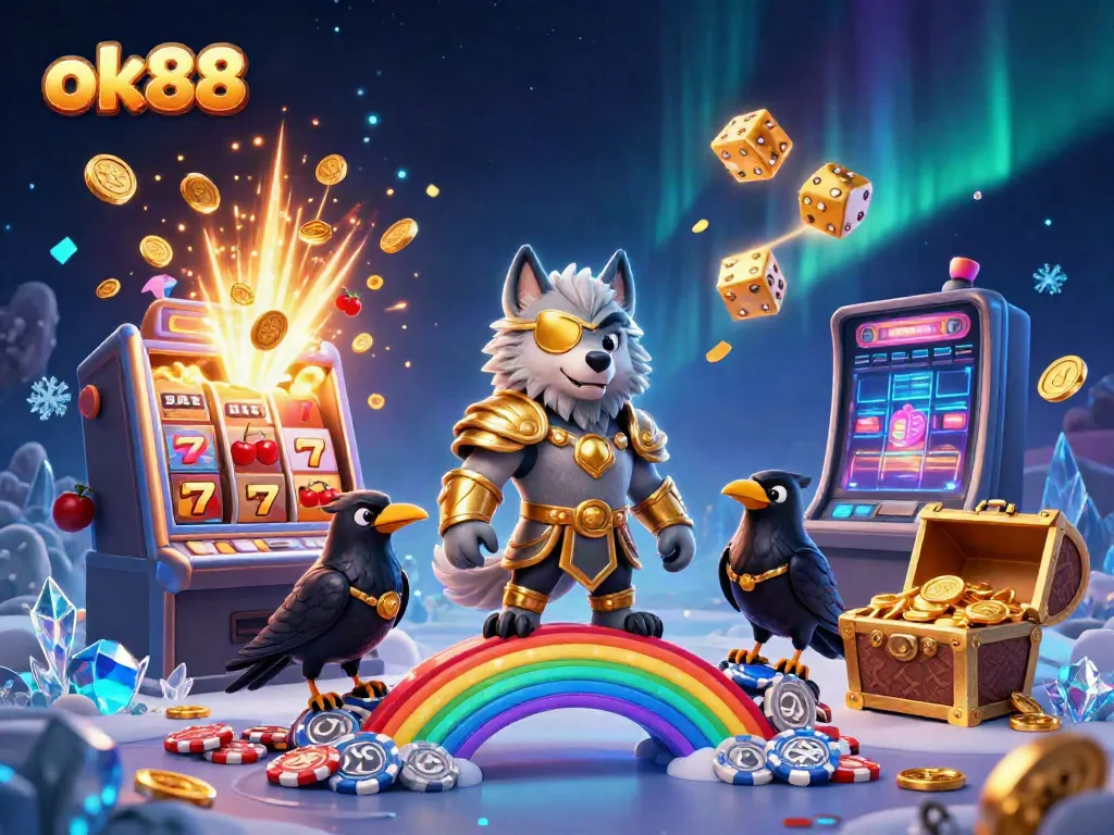 Engage in exciting casino action with ok88 featuring 3D characters amidst vibrant game elements.
