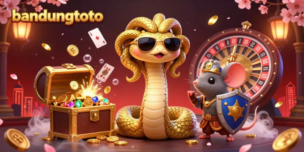 Experience the thrill of bandungtoto with charming casino characters celebrating alongside explosive treasure.