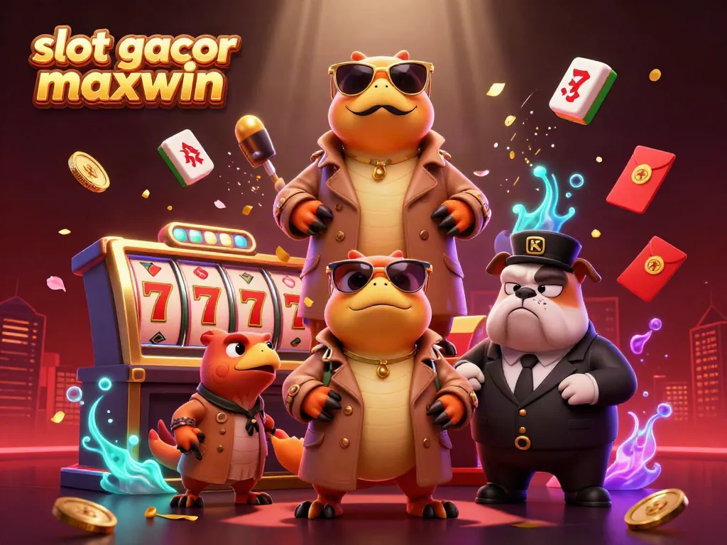 Experience thrilling moments with slot gacor maxwin in a vibrant casino scene with animated characters.