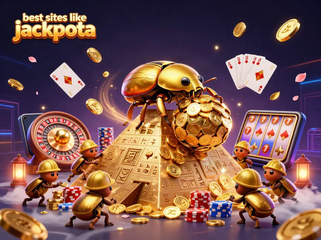 Explore the best sites like jackpota for endless fun, featuring vibrant casino-themed illustrations!