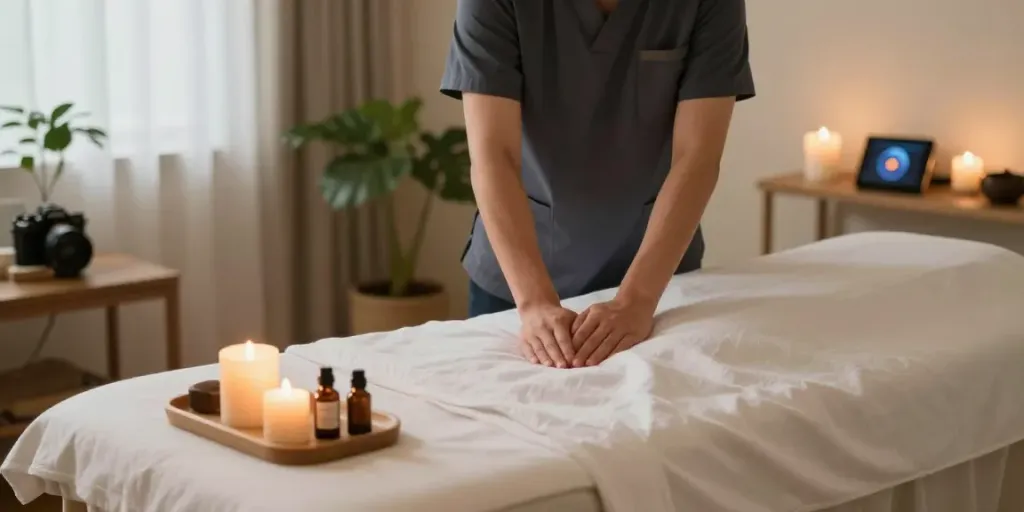 송파출장안마 therapy session with professional setup and serene atmosphere