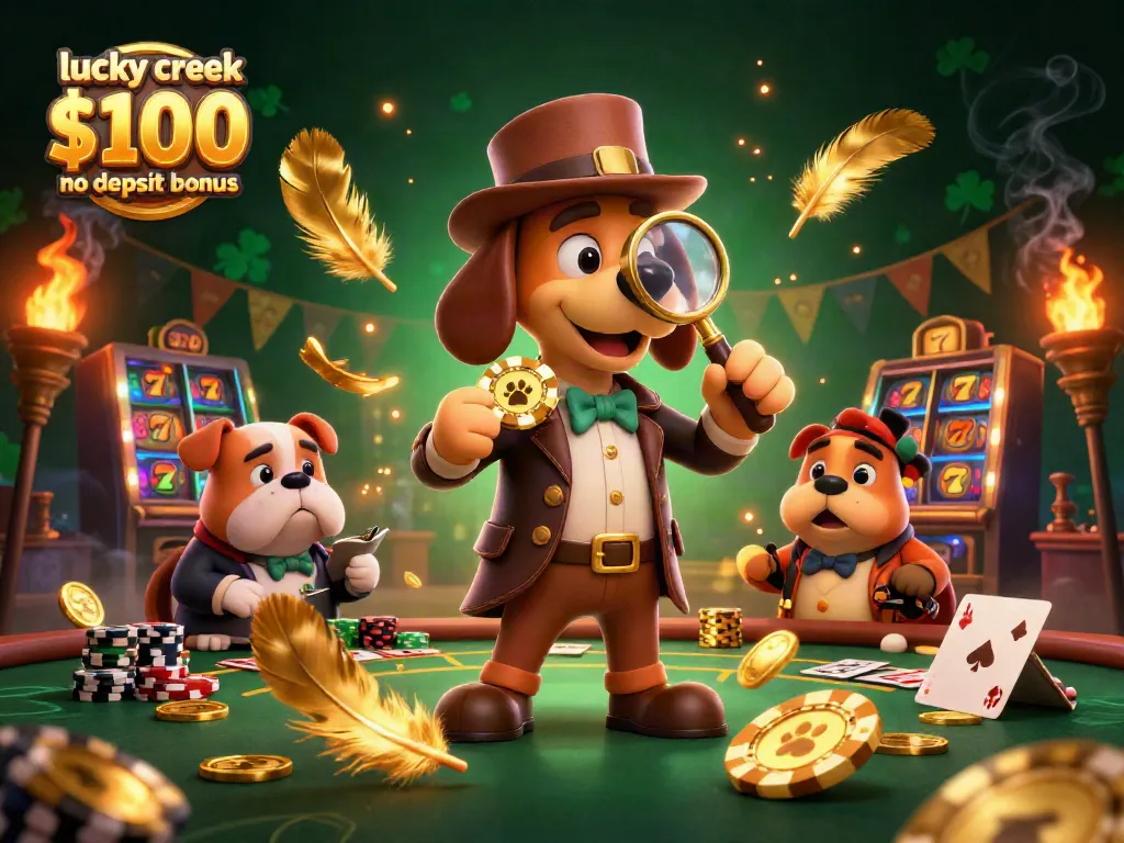 Play with the lucky creek $100 no deposit bonus at a vibrant casino, filled with energy and excitement.
