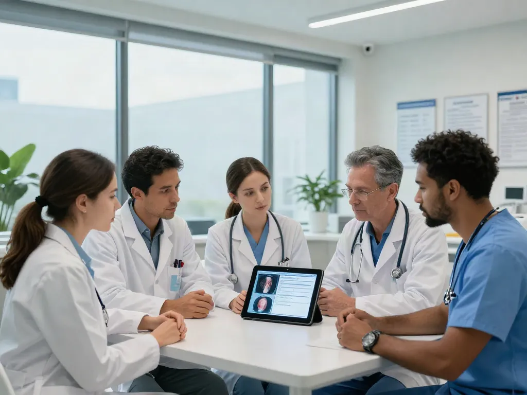 Esophageal cancer specialists UAE collaborating in a healthcare clinic to develop treatment plans.
