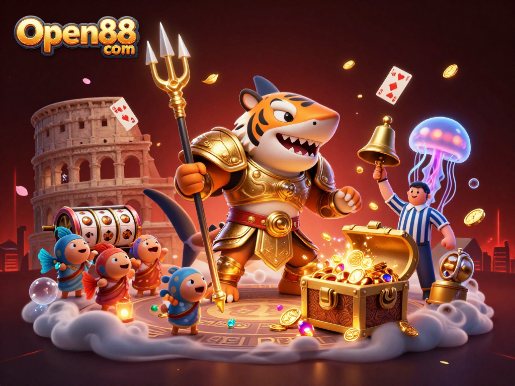Experience thrilling gameplay with Open88 com as you dive into a vibrant underwater casino scene.