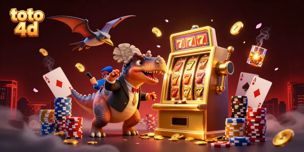 Pachycephalosaurus menyerang mesin slot emas untuk memenangkan jackpot koin dalam permainan toto 4D.