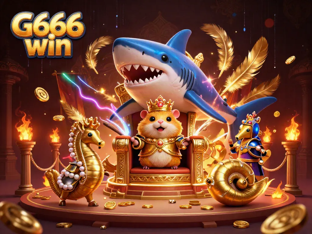 Experience G666 win with vibrant casino action featuring a golden hamster king.