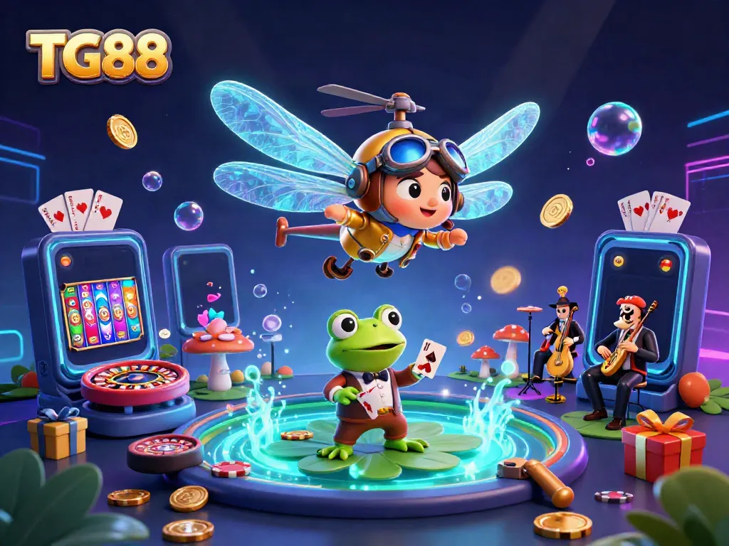 Experience the vibrant dynamics of TG88 casino games with colorful characters and thrilling elements.