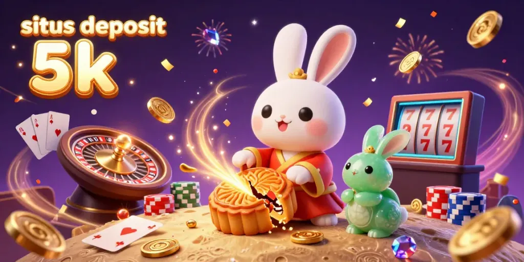 Engage with the thrilling casino experience at situs deposit 5k featuring a moon rabbit and lavish gaming elements.
