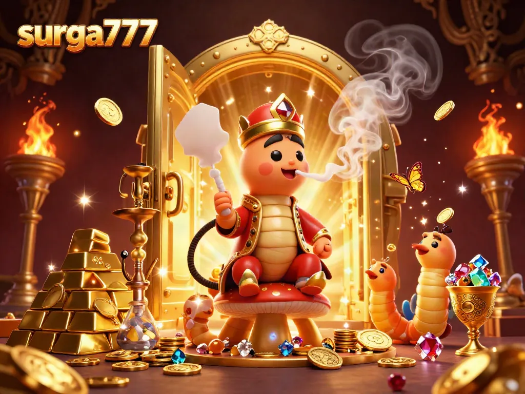Experience thrilling excitement at surga777 with enchanting 3D illustration of a whimsical casino scene.