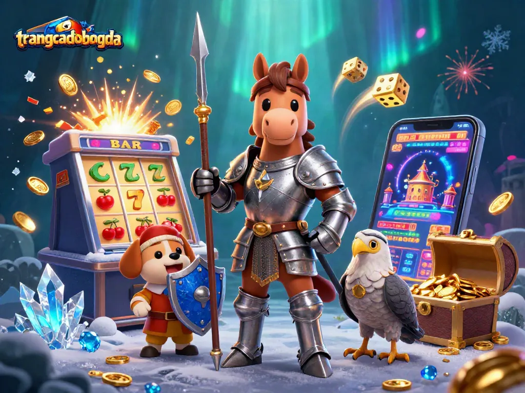 Experience the excitement of trangcadobongda with a vibrant 3D casino scene bursting with winning elements.