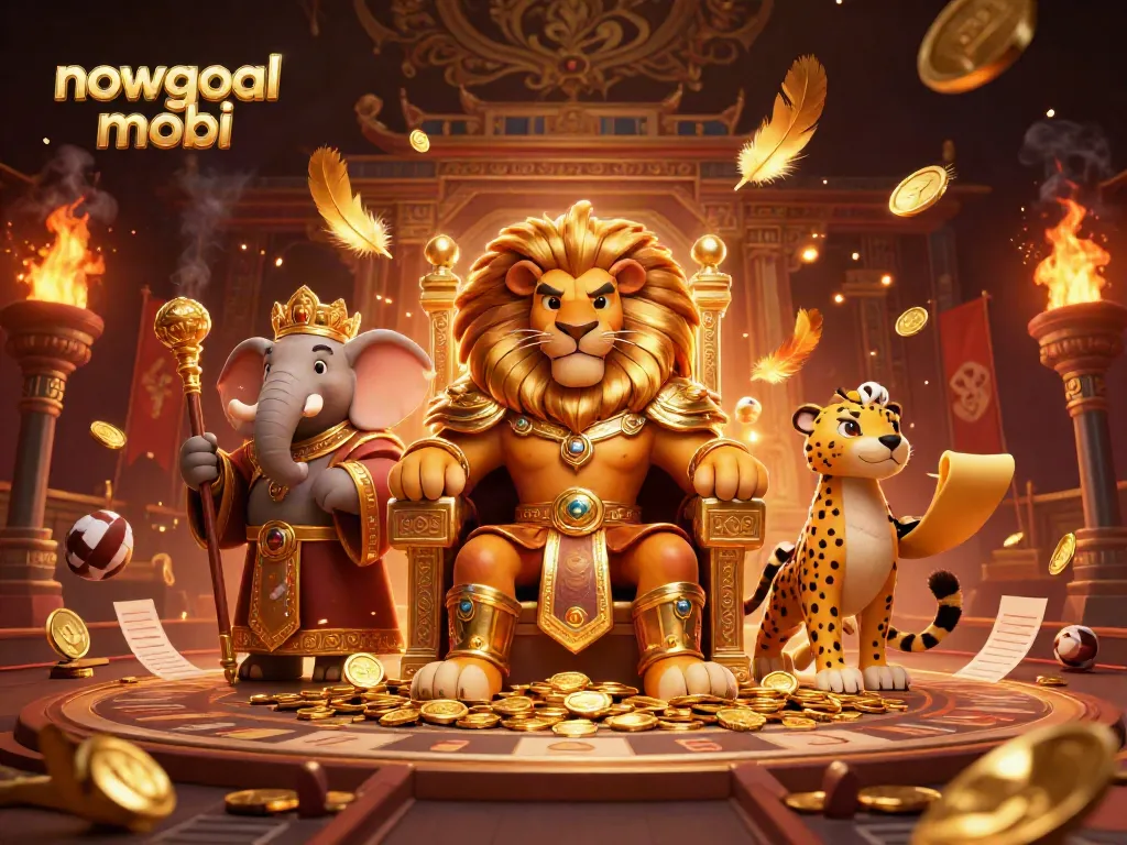 Engage with nowgoal mobi in dynamic sports betting settings featuring majestic characters and thrilling atmosphere.