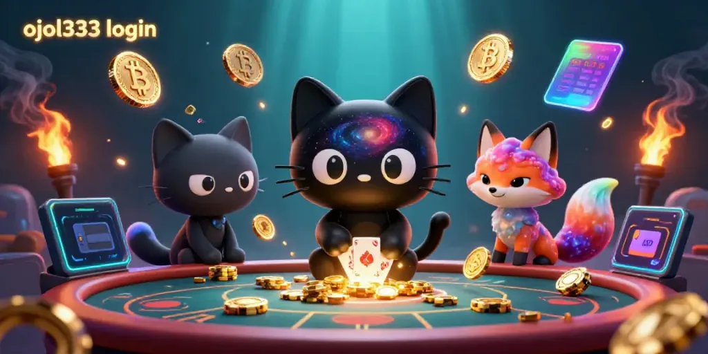Experience thrilling gameplay with ojol333 login at a cosmic casino table surrounded by dazzling elements.