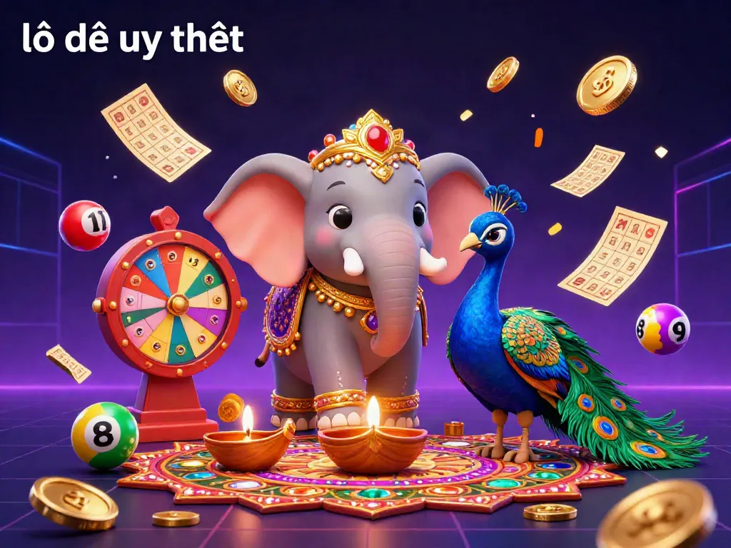 Experience the vibrant world of lô đề uy tín with colorful lottery elements and animated casino ambiance.
