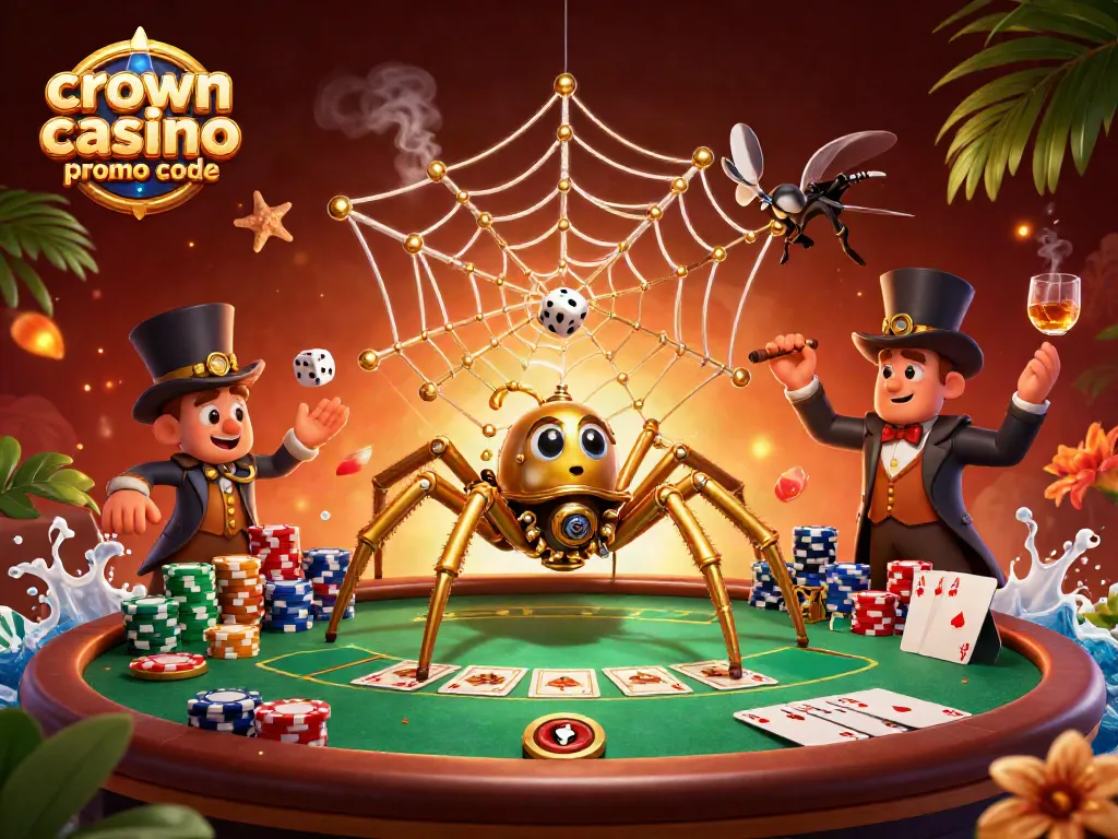 Win big with crown coins casino promo code and vibrant poker action illustrated in 3D.