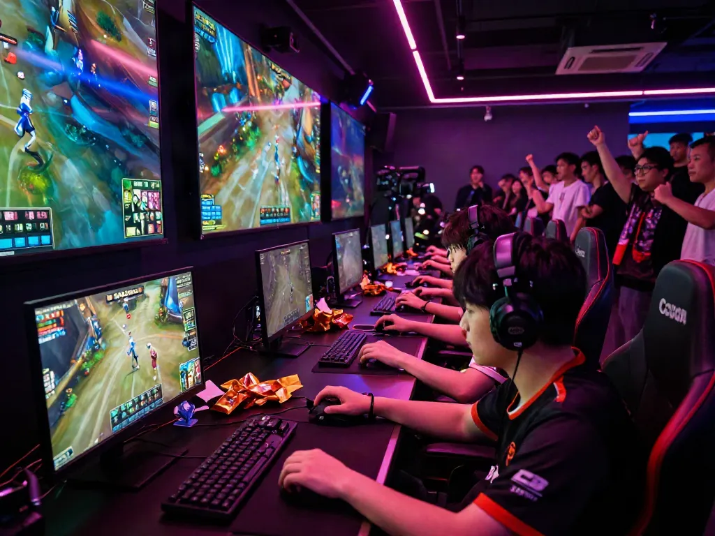 Exciting esports environment featuring players competing in QQMacan.