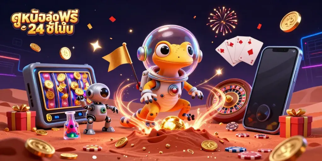 Experience ดูหนังออนไลน์ฟรี 24 ชั่วโมง while playing thrilling casino games in an alien environment.