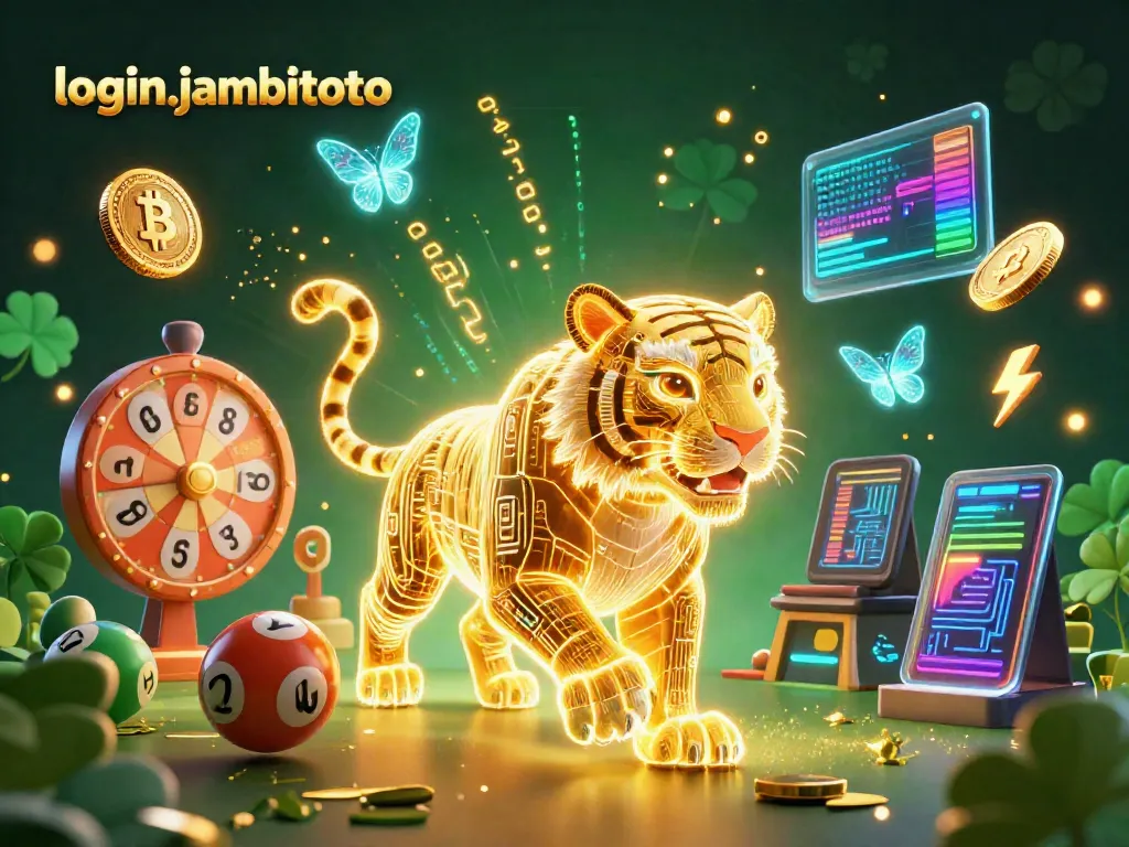Engage in thrilling gameplay with login jambitoto showcased in a vibrant digital casino landscape filled with dynamic lottery elements.