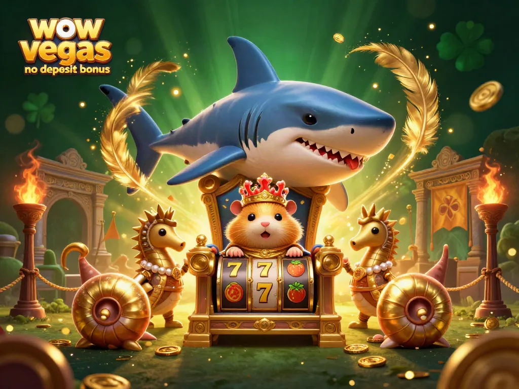 Experience the excitement with WOW Vegas no deposit bonus featuring a dynamic 3D casino scene.