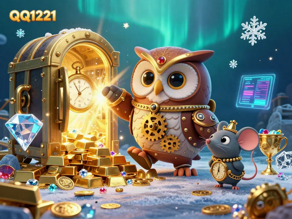 Engage with QQ1221 at a dynamic steampunk-inspired casino featuring vibrant treasures.