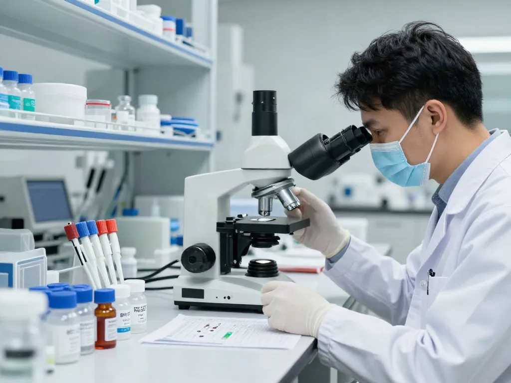 BPC-157 TB-500 blend for sale being analyzed in a sterile lab environment.