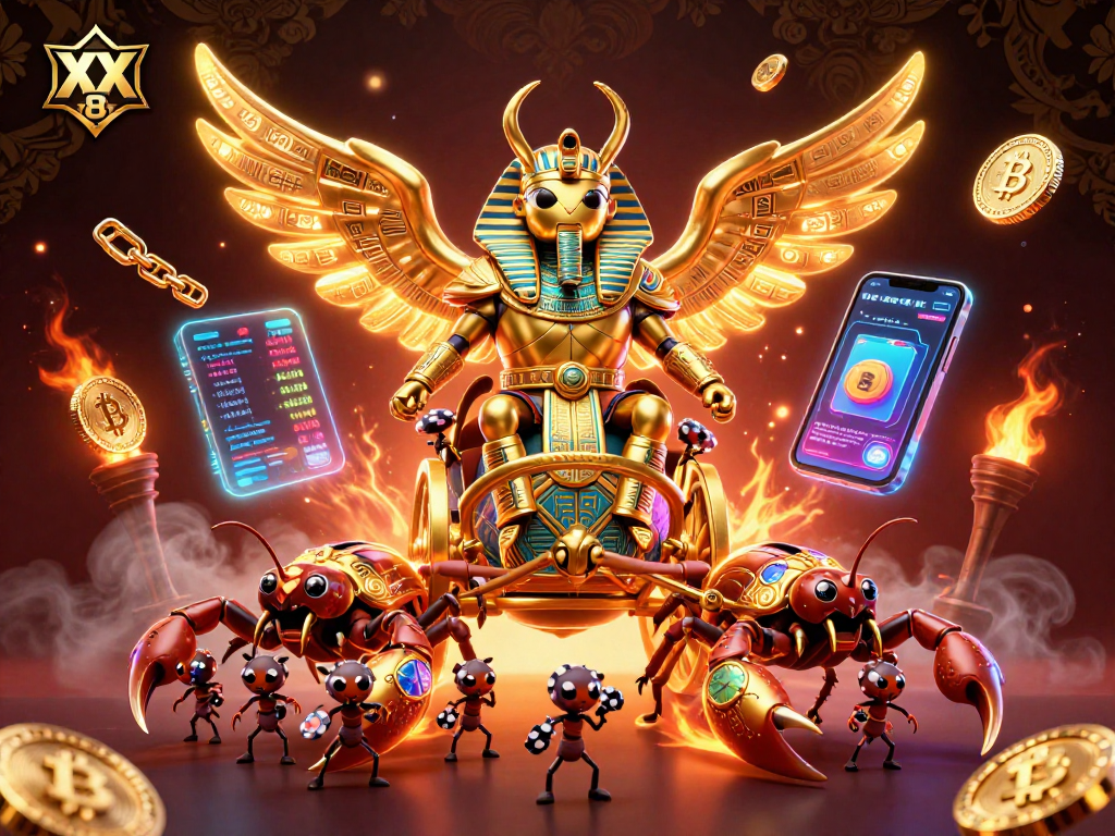 Engage with the thrilling world of XX 8 with a lively 3D casino illustration filled with vibrant gaming elements.